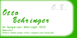 otto behringer business card